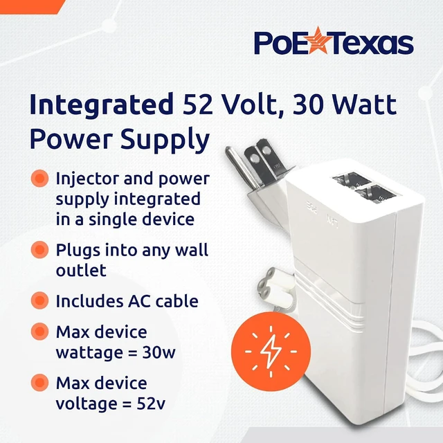 Alt view image 7 of 7 - PoE Texas PoE+ Power and Data to USB-C Converter and PoE Injector - Single Port PoE+ Power Over Ethernet PoE Adapter for 802.3at
