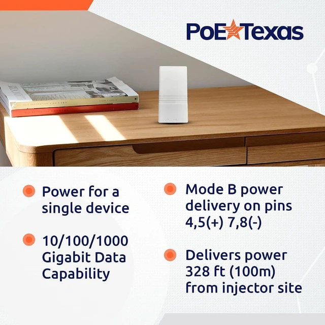 Alt view image 5 of 7 - PoE Texas PoE+ Power and Data to USB-C Converter and PoE Injector - Single Port PoE+ Power Over Ethernet PoE Adapter for 802.3at