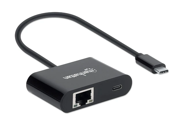 Alt view image 2 of 4 - Manhattan USB-C to RJ45 Gigabit Network Adapter with Power Delivery (PD) Port