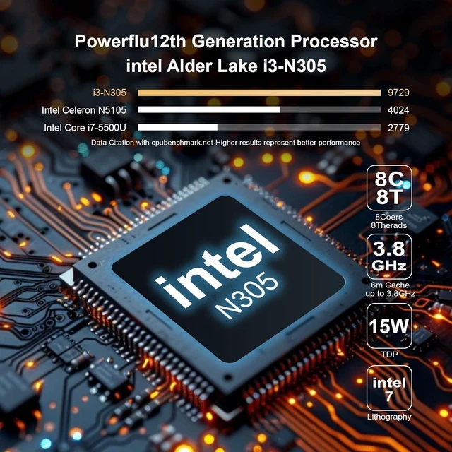 Alt view image 6 of 6 - N150 Fanless Mini PC Firewall, 2x10G Marvell LAN + 2xi226 2.5GbE LAN, DDR5 Single Slot, 2x M.2 NVMe, HDMI DP, Type-C, Support PVE ESXi OPNsense, Soft Router NAS Micro Computer, No RAM No SSD