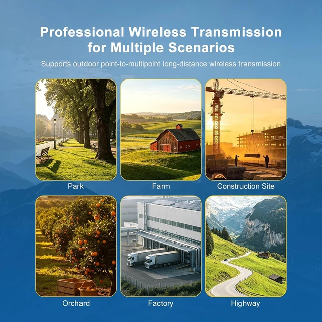 Alt view image 6 of 7 - TODAAIR 5.8GHz 3KM Outdoor Point to Point Wireless Bridge, DIP, IP65 PoE