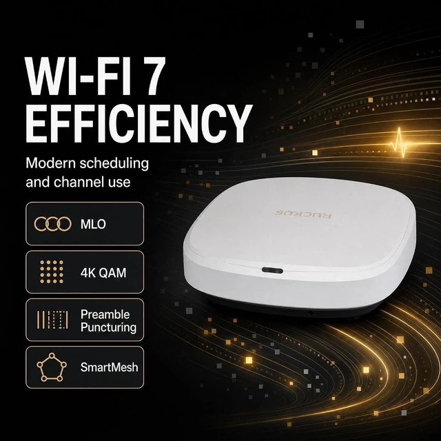 Alt view image 7 of 7 - Ruckus R370 Wi-Fi 7 Indoor Access Point Dual-Band 3.57 Gbps, 2x2:2 BeamFlex+ Adaptive Antennas, 256 Devices, 1× 2.5GbE RJ-45 Managed via Ruckus One, SmartZone, or Unleashed (901-R370-US02)