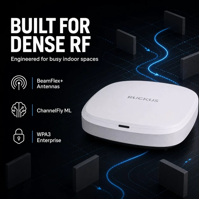 Alt view image 5 of 7 - Ruckus R575 Wi-Fi 7 Indoor Access Point Tri-Band 9.3 Gbps, 2x2:2 BeamFlex+ Adaptive Antennas, 512 Devices, 2× 2.5GbE Unleashed: No Controller, No License Required (9U1-R575-US00)