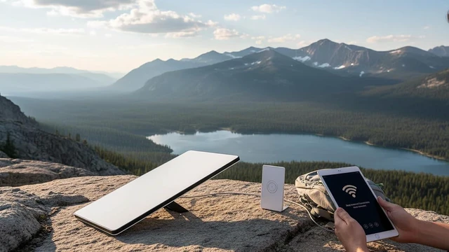 Alt view image 3 of 7 - Satellite Internet Mini Kit Compatible with STARLINK 4th Gen Portable Antenna, Advanced Phased Array Technology, Region Free, High-Speed Internet for RV, Camping, Remote Work & Off-Grid Living