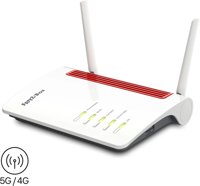 Alt view image 2 of 7 - AVM Fritz!Box 6850 5G (mobile Internet up to 1300 Mbit/s, WLAN AC + N 866 Mbps (5 GHz) and 400 Mbps (2.4 GHz), 4 x Gigabit LAN, DECT base, USB 3.0, suitable for Germany)
