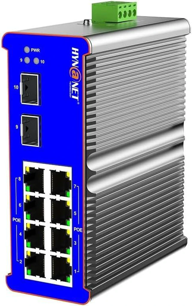 Main image of Industrial 8 Port Gigabit PoE+ Switch with 2 Gigabit SFP Uplink