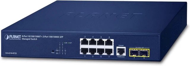 Main image of Planet IPv4/IPv6, 8-Port 10/100/1000T + 2-Port, W126094046 (10/100/1000T + 2-Port 100/1000X SFP L2/L4 SNMP Manageable Gigabit Ethernet Switch, 12-inch and)