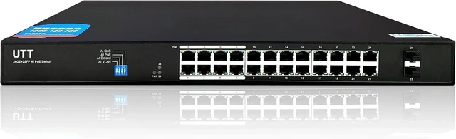 Main image of UTT S1242GP 24 Ports Gigabit PoE Switch, with 24 Gigabit PoE Port + 2 Gigabit SFP Uplinks Ports, 250W Power. 802.3af/at for IP Camera, AP, IP Phone