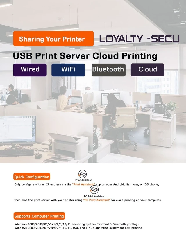 Alt view image 6 of 7 - WiFi Bluetooth Cloud Print Server