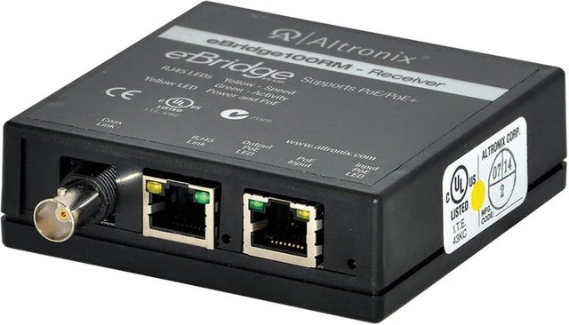 Main image of ALTRONIX EBRIDGE100RM PoE Extender,4-3/8" L x 3-1/2" W,Black