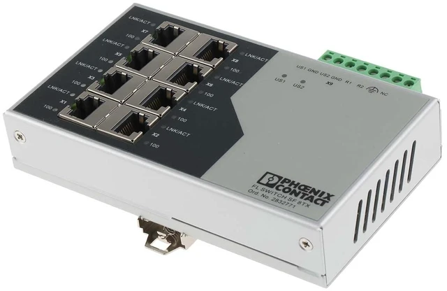 Main image of Phoenix Contact, 2832771, FL Switch SF 8TX Industrial Ethernet Switch, 8 TP RJ45 Ports, Automatic Detection of Data Transmission Speed of 10 or 100 Mbps (RJ45), autocrossing Function