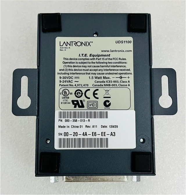 Alt view image 3 of 6 - Lantronix UDS1100/UDS2100 Device Server - 1- or 2-Port Serial-to-Ethernet Device Server, RS-232/422/485, 10/100 Ethernet with 15 kV ESD Protection; UDS2100 Supports PoE - UD1100002-01