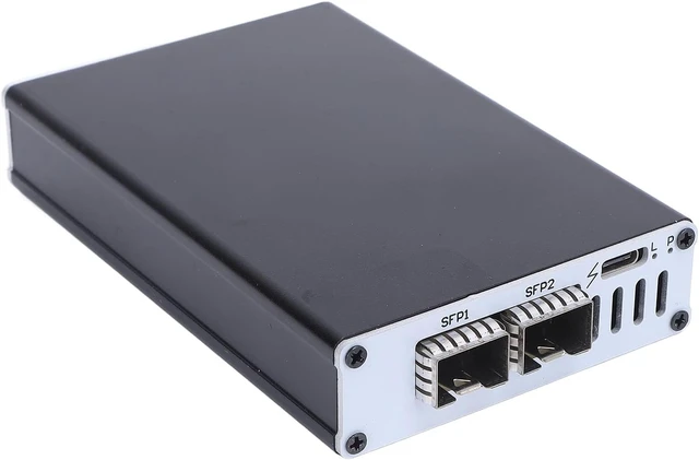 Alt view image 3 of 7 - 25G Thunderbolt 3 to SFP 25 Gigabit Ethernet Adapter, for Thunderbolt 3 to RJ45 Network Adapter, for High Speed Network Connections, Compatible with 3 4 USB4 (Dual