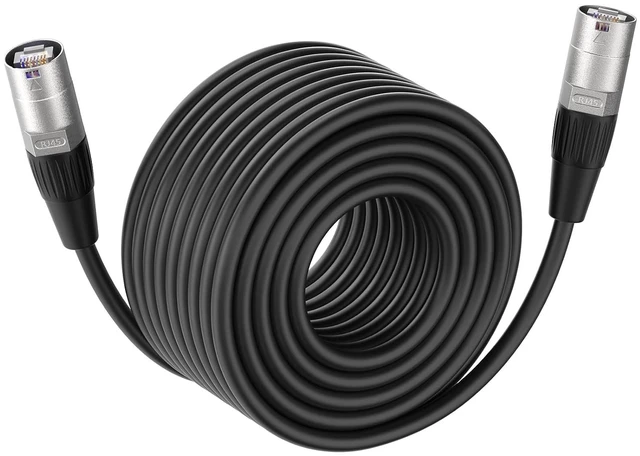 Main image of Ethercon Cable, Shielded Cat 5e Ethernet Cable Compatible with EtherCON RJ45 Connectors in Silvery for Professional Audio, Video and Networking Applications (1, 50FT)