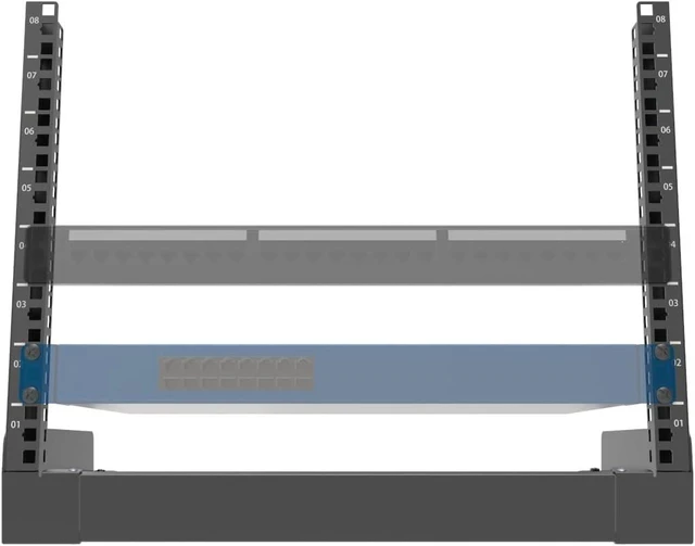 Alt view image 2 of 7 - 8U Desktop Server Rack 2-Post Free Standing Tabletop Rack 19"W