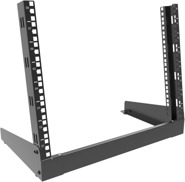 Alt view image 4 of 7 - 8U Desktop Server Rack 2-Post Free Standing Tabletop Rack 19"W