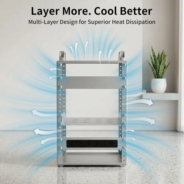 Alt view image 4 of 7 - 8U 10 Inch Network Rack, 9.45 Inch Deep Desktop Mini Stackable Server Rack