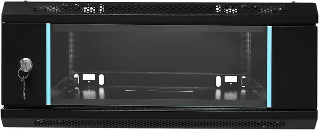 Alt view image 4 of 7 - 4U Wall Mount Network Server Cabinet IT Network Rack Enclosure Lockable Door and Side Panels Black for Computer Electronics Equipment Data Rack Networking up to 110.23lbs Capacity-23.62x23.62x9.45inch