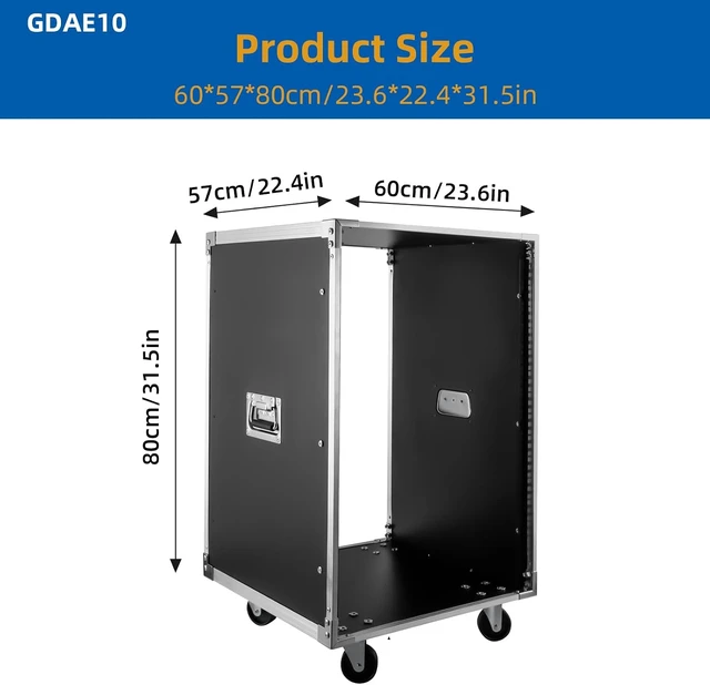 Alt view image 5 of 7 - 16U Open-Frame Server Rack Rolling AV Cart Computer Racks & Cabinets Portable Rolling Network Rack Home Network Cabinet for 19" Networking, Audio & Video Device (16U)