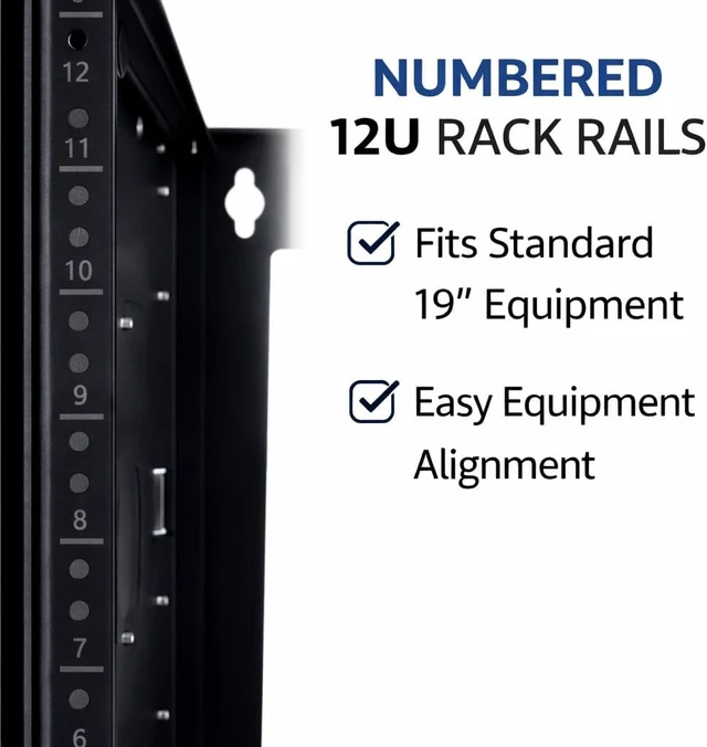 Alt view image 3 of 7 - 12U Patch Panel Bracket Wall Mount Rack for 19 Networking Equipment, Expandable Depth 9.5 to 15.5, Rack Mount, 100lbs Capacity, Perfect for Servers, Sound & Security Equipment! (12U)