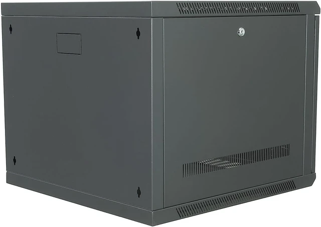 Alt view image 3 of 7 - Networx 9U Wall Mount Server Cabinet - 24 Inch Depth, Acrylic Door, Flat Packed