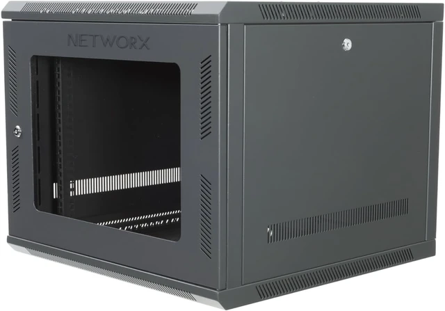 Main image of Networx 9U Wall Mount Server Cabinet - 24 Inch Depth, Acrylic Door, Flat Packed