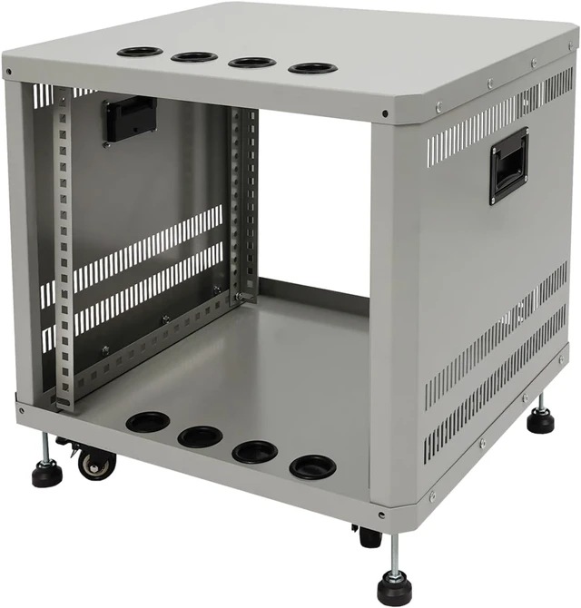 Alt view image 7 of 7 - 9U Open Frame Server Rack Free Standing and Tabletop Network Server Rack AV Rack with Casters for Networking IT Equipment AV Gear Router Modem (White, 9U)