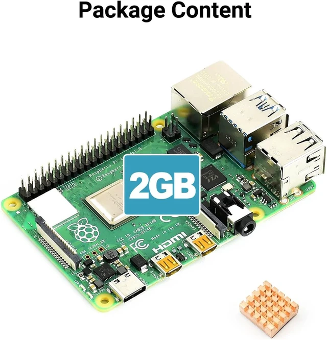 Alt view image 2 of 7 - Waveshare Accessory Compatible with Raspberry Pi 4 Model B 2GB RAM with Powerful Processor Faster Networking Support Dual 4K Output and Different Choice of RAM Comes with a Copper Heat Sink
