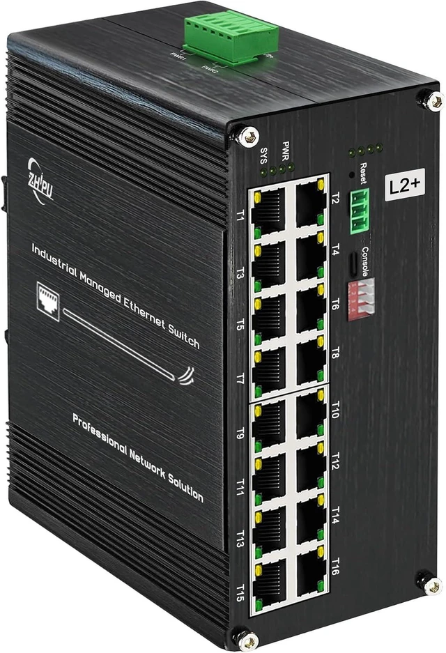 Main image of Industrial L2+ Managed 16 Port PoE Ethernet Switch