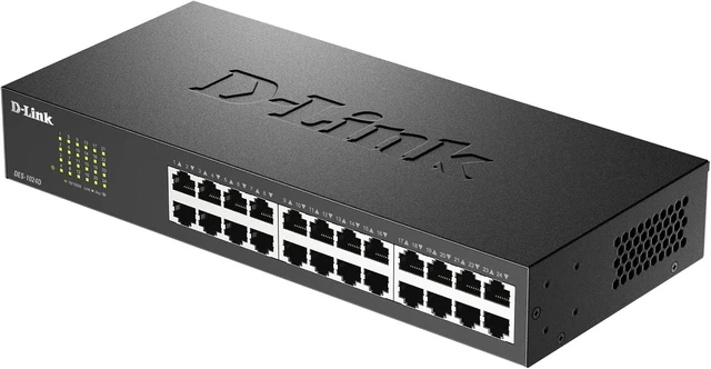 Alt view image 2 of 3 - D-Link DES-1024D/B 24-Port Fast Ethernet Unmanaged Metal Desktop Switch - UK Version
