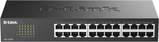Main image of D-Link DES-1024D/B 24-Port Fast Ethernet Unmanaged Metal Desktop Switch - UK Version