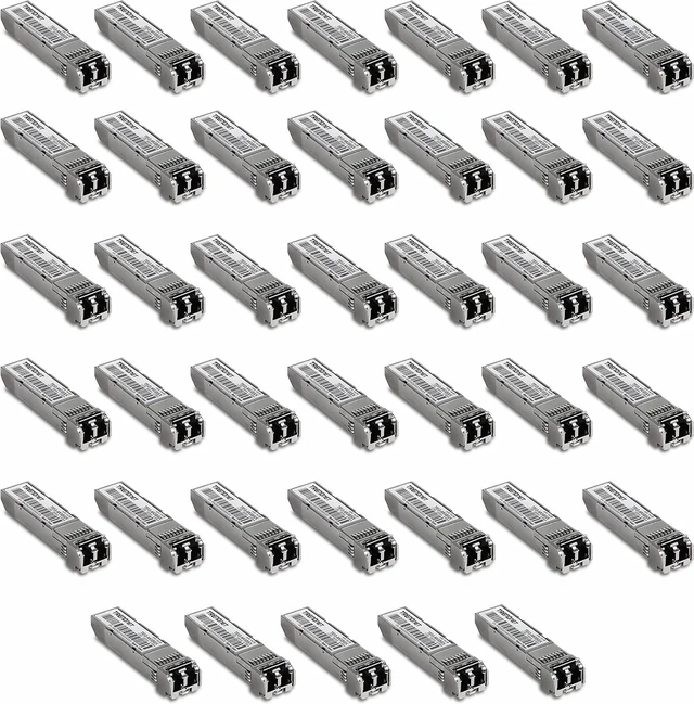 Main image of TRENDnet SFP Multi-Mode LC Module, 40-Pack Bundle, Up to 550m (1800 Ft), Mini-GBIC, Hot Pluggable, IEEE 802.3z Gigabit Ethernet, Supports Up to 1.25 Gbps, Lifetime Protection, Silver, TEG-MGBSX-40