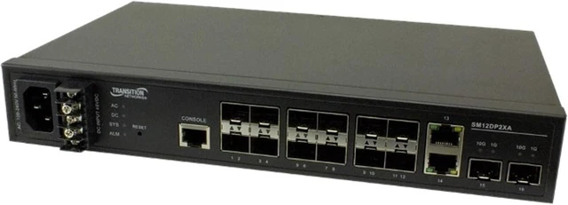 Main image of Transition Networks SM12DP2XA-NA Mgdfiberswch 12-port100/1000sfpperp 2-port1g/10gsfp+ 2 10/100/1000b-t