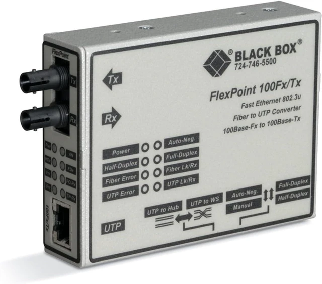 Main image of Black Box FST ETH MED Conv 100-Mbps COP to 100-Mbps SM FBR 1310nm 25km ST