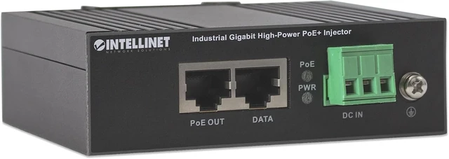Alt view image 3 of 6 - Intellinet Industrial Gigabit PoE+ Injector, 30W, IP30, DIN-Rail Mount