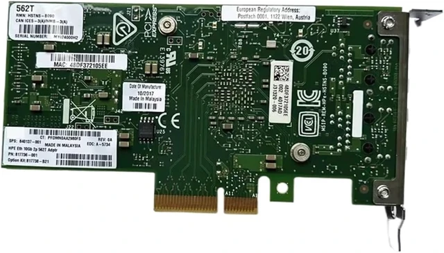 Alt view image 2 of 6 - 562T 817738-B21 817736-001 2-Port 10 Gigabit Electric Network Card for Server Workstation Industrial Control Equipment