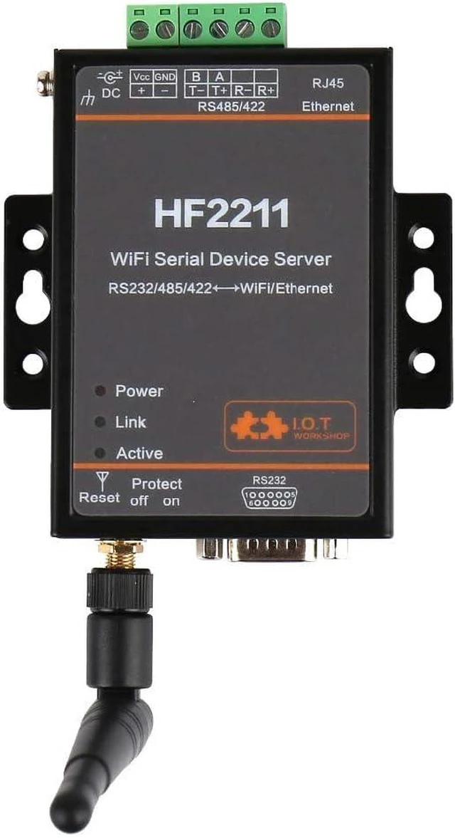 Alt view image 2 of 7 - Industrial Modbus WiFi Serial Port Device Server RS232 RS485 RS422 to WiFi Ethernet Converter Network Module Support TCP IP Telnet 110v