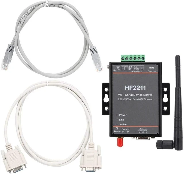 Alt view image 6 of 7 - Industrial Modbus WiFi Serial Port Device Server RS232 RS485 RS422 to WiFi Ethernet Converter Network Module Support TCP IP Telnet 110v