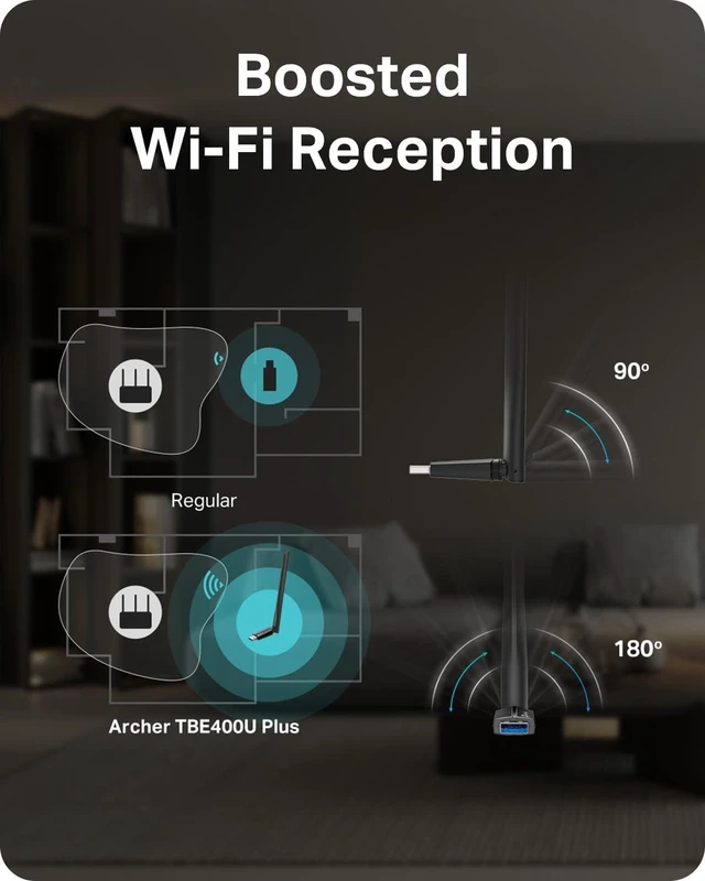 Alt view image 4 of 7 - TP-Link BE6500 Tri-Band USB 3.0 Wi-Fi 7 Adapter for Desktop PC, WiFi Dongle