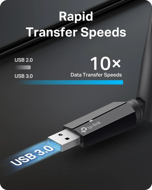 Alt view image 7 of 7 - TP-Link BE6500 Tri-Band USB 3.0 Wi-Fi 7 Adapter for Desktop PC, WiFi Dongle