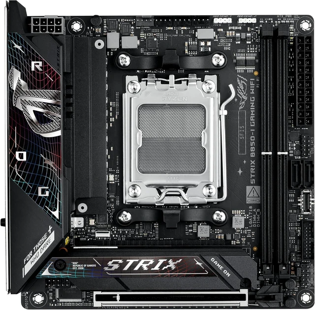 Alt view image 7 of 7 - ASUS ROG Strix B850-I Gaming WiFi AMD AM5 B850 Mini-ITX mITX Motherboard 10+2+1 Stages, DDR5, 2.5G LAN, WiFi 7, 2X M.2, PCIe® 5.0 x16, USB 20Gbps Type-C®, AI Overclocking, AI Networking II, Aura Sync