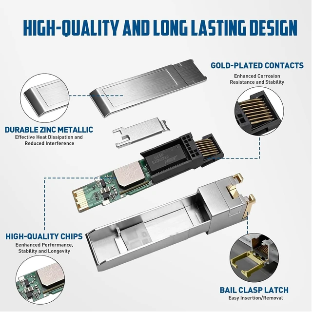 Alt view image 7 of 7 - 4-Pack 10G SFP+ to RJ45 Transceiver Auto-Negotiation SFP to RJ45 Module