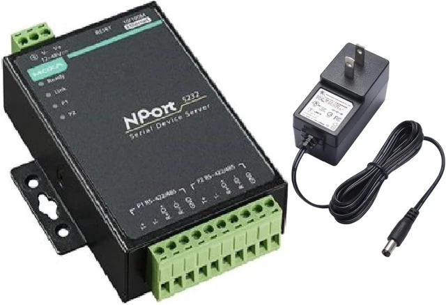 Main image of Moxa NPort 5232 with Adapter -2-Port RS-422/485 Device Server, 0 to 55°C,12-30VDC(Adapter Included)