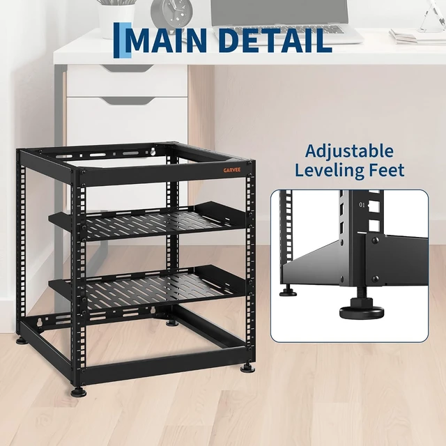 Alt view image 6 of 7 - 10U Open Frame Network Rack