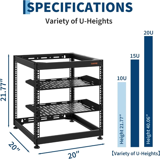 Alt view image 2 of 7 - 10U Open Frame Network Rack