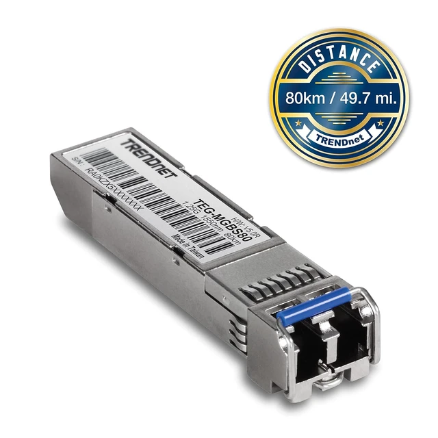 Alt view image 3 of 5 - TRENDnet SFP to RJ45 Mini-GBIC Single-Mode LC Module, TEG-MGBS80