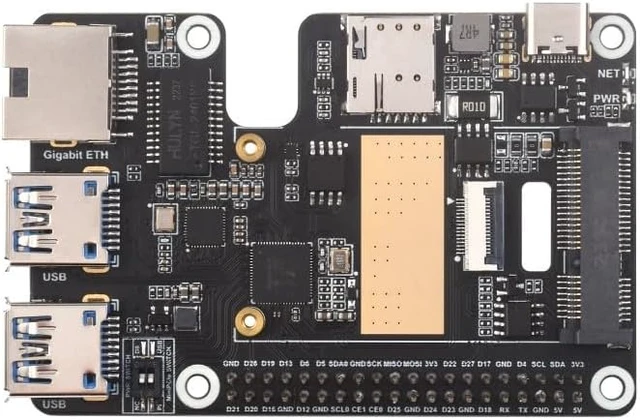 Alt view image 3 of 7 - PCIe to MiniPCIe/Gigabit Ethernet/USB 3.2 Gen1 HAT for Raspberry Pi 5, Supports MiniPCIe Interface 4G Module, High-Speed Networking, EG25-G mPCIe Module Include (EG25-G 4G GbE USB3.2 HAT+)