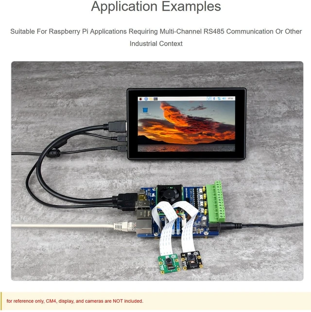 Alt view image 7 of 7 - Dual ETH Quad RS485 Base Board (B) for Raspberry Pi Compute Module 4 with Gigabit Ethernet 4CH Isolated RS485 USB2.0 @XYGStudy (CM4-ETH-RS485-BASE-B)