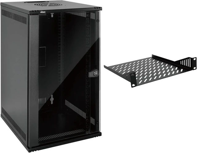 Main image of Tecmojo 12U 10 inch Network Cabinet & 1U Rack Mount Shelf
