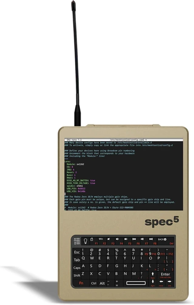 Main image of SpecFive Nomad 2, Modular LoRa Mesh Linux Node Raspberry Pi 4 4GB, Off-Grid Computer with GPS, Touchscreen, Keyboard, SSH, MQTT, Ready Field Workstation, Flexible Core Kit, Customize Power & Storage
